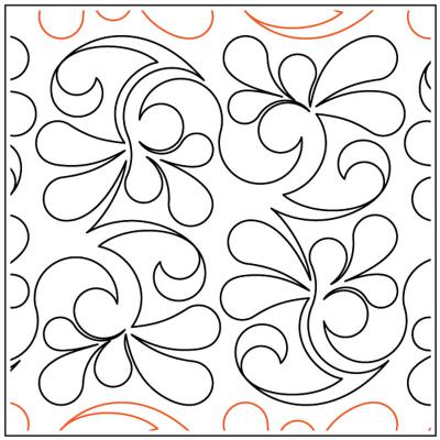 Jazz Feather PAPER longarm quilting pantograph design by Christy Dillon