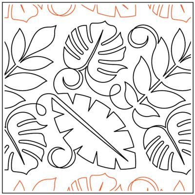 Jungle Party Swirl PAPER longarm quilting pantograph design by Christy Dillon