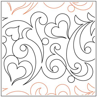 Let Love Bloom 1 PAPER longarm quilting pantograph design by Christy Dillon