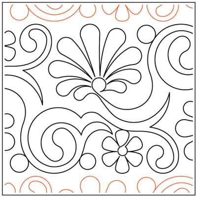 Loves Me Loves Me Not 1 PAPER longarm quilting pantograph design by Christy Dillon