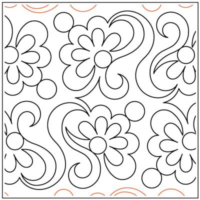 Polka Dot Flowers PAPER longarm quilting pantograph design by Christy Dillon