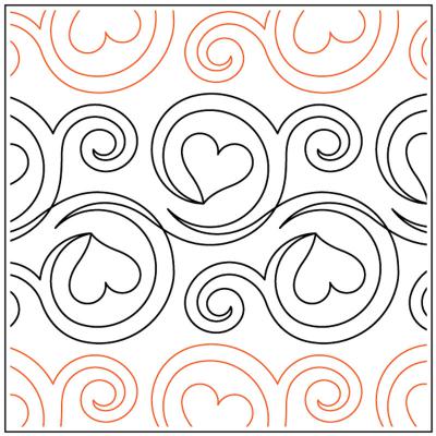 Quick & Easy Hearts PAPER longarm quilting pantograph design by Christy Dillon