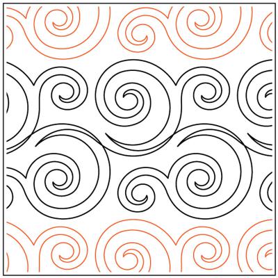 Quick & Easy Swirls PAPER longarm quilting pantograph design by Christy Dillon