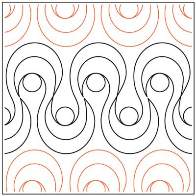 Ribbon Candy Swirls PAPER longarm quilting pantograph design by Christy Dillon