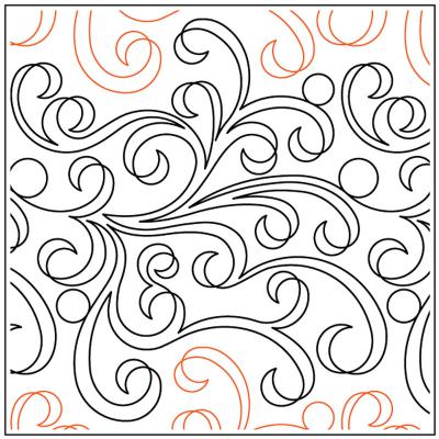 Sea Swirl Ribbon #2 PAPER longarm quilting pantograph design by Christy Dillon