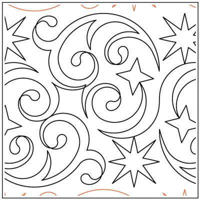 Stargazing 4 Point Star PAPER longarm quilting pantograph design by Christy Dillon