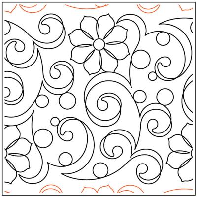 Summer Tempest PAPER longarm quilting pantograph design by Christy Dillon