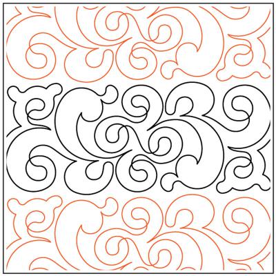 Wayward Swirl PAPER longarm quilting pantograph design by Christy Dillon