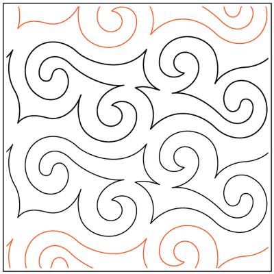 Zirie's Ocean Spray PAPER longarm quilting pantograph design by Christy Dillon