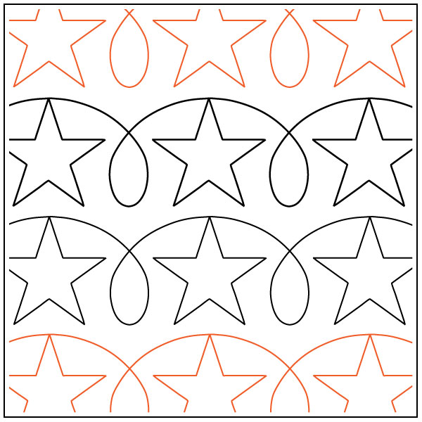 Curls And Stars Pantograph Quilt Pattern