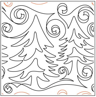 Wind In The Pines PAPER longarm quilting pantograph design by Jessica Schick