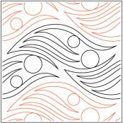 Art Deco Waves PAPER longarm quilting pantograph design by Jessica Schick