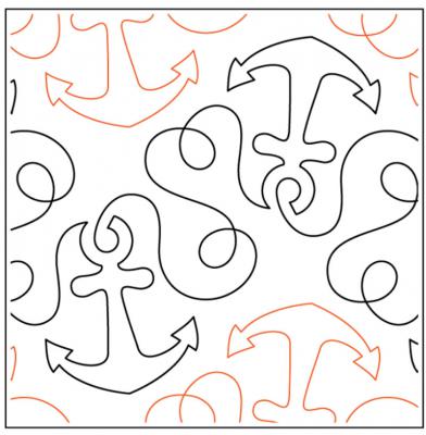 INVENTORY REDUCTION - Ahoy PAPER longarm quilting pantograph design by Kimberly Dewling of Lakeridge Designs