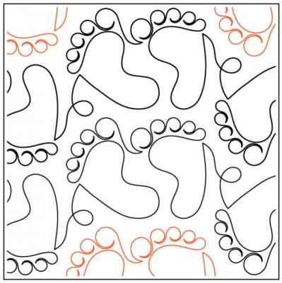 Baby Feet PAPER longarm quilting pantograph design by Kimberly Dewling of Lakeridge Designs