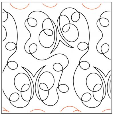 Butterfly Effect PAPER longarm quilting pantograph design by Kimberly Dewling of Lakeridge Designs