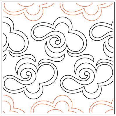 Caramel Corn PAPER longarm quilting pantograph design by Kimberly Dewling of Lakeridge Designs