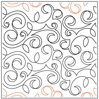 Cursive PAPER longarm quilting pantograph design by Kimberly Dewling of Lakeridge Designs