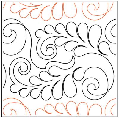 Feather Frenzy PAPER longarm quilting pantograph design by Kimberly Dewling of Lakeridge Designs