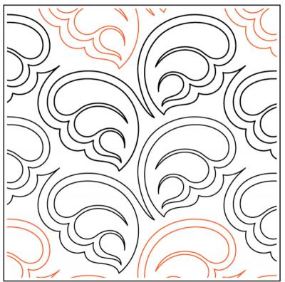 Feathery PAPER longarm quilting pantograph design by Kimberly Dewling of Lakeridge Designs