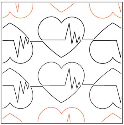 Fun Heartbeat Too PAPER longarm quilting pantograph design by Kimberly Dewling of Lakeridge Designs