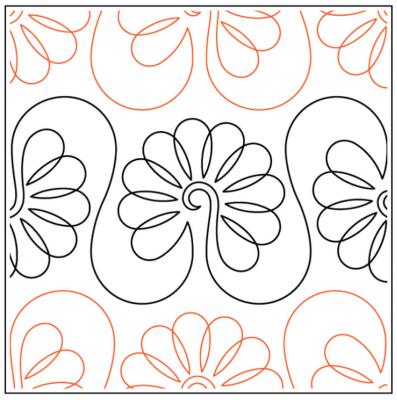 Gerber PAPER longarm quilting pantograph design by Kimberly Dewling of Lakeridge Designs