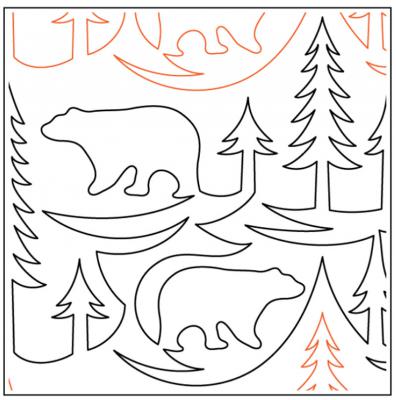 Grizzly Pines PAPER longarm quilting pantograph design by Kimberly Dewling of Lakeridge Designs