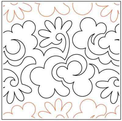 Happy Place PAPER longarm quilting pantograph design by Kimberly Dewling of Lakeridge Designs