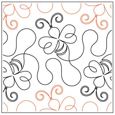 Honey Hug PAPER longarm quilting pantograph design by Kimberly Dewling of Lakeridge Designs