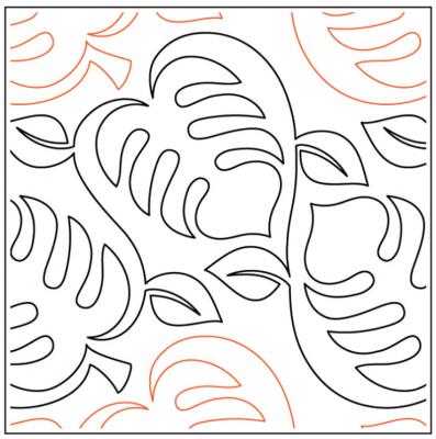 INVENTORY REDUCTION - Jungle Love PAPER longarm quilting pantograph design by Kimberly Dewling of Lakeridge Designs