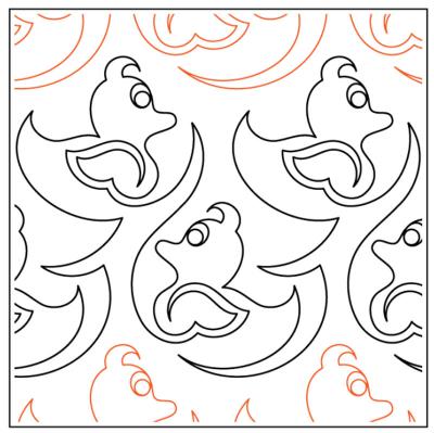 Just Ducky PAPER longarm quilting pantograph design by Kimberly Dewling of Lakeridge Designs