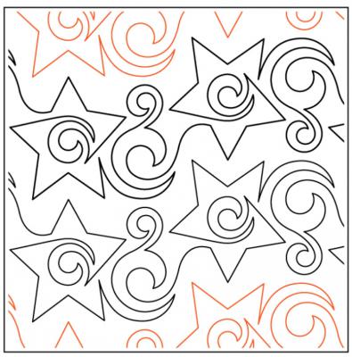 Lakeridge's Starz PAPER longarm quilting pantograph design by Kimberly Dewling of Lakeridge Designs