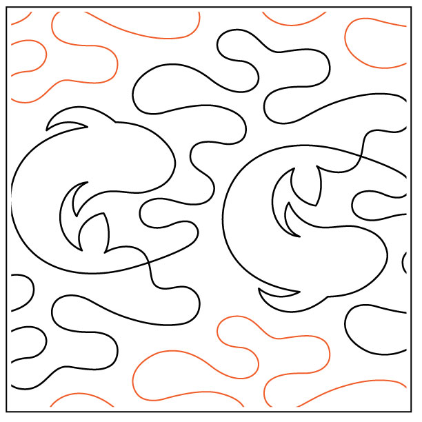 Loriens Koi Paper Longarm Quilting Pantograph Design By Lorien Quilting