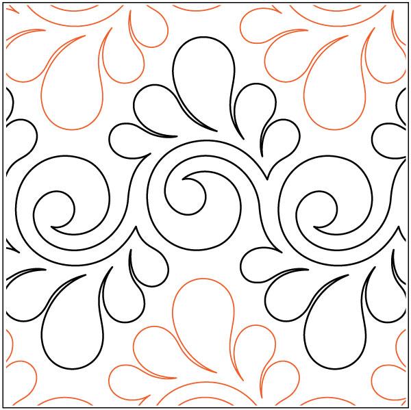 Fresco-Feathers-quilting-pantograph-pattern-Lorien-Quilting image