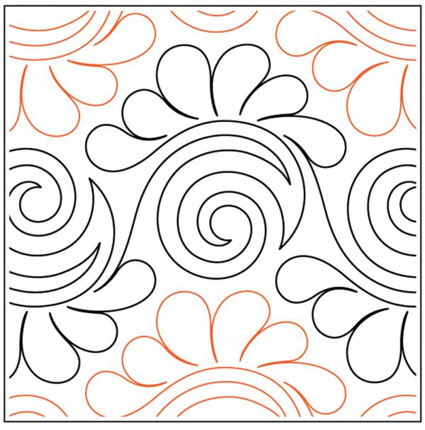 Swanky PAPER longarm quilting pantograph design by Patricia Ritter Sarah  Ann Myers