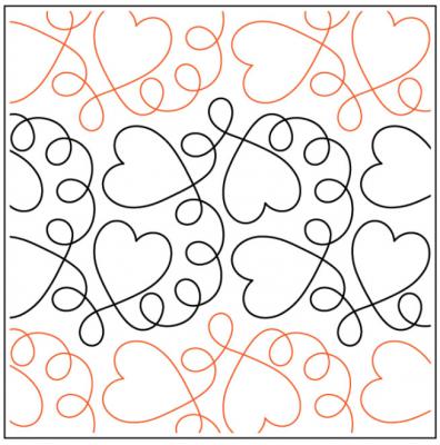 Blooming Love PAPER longarm quilting pantograph design by Timeless Quilting  Designs