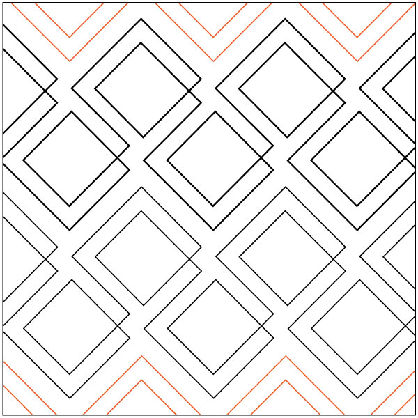 Diagonal Plaid quilting pantograph pattern by Patricia Ritter of Urban