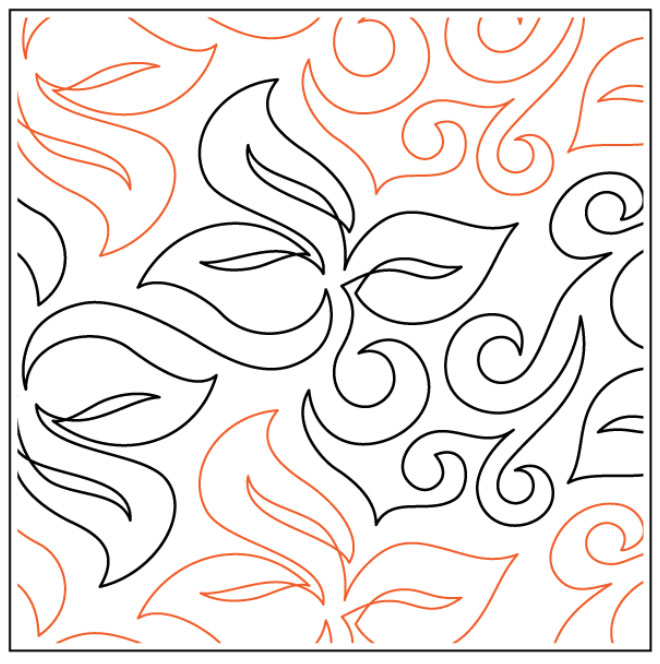 Willow Leaf's Windblown PAPER longarm quilting pantograph design by ...