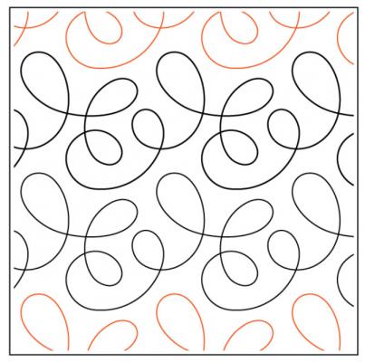 Orange Peel PAPER longarm quilting pantograph design by Willow Leaf Designs