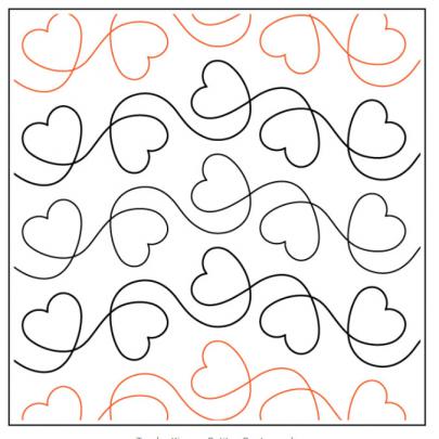 Tender Kisses Petite PAPER longarm quilting pantograph design by Willow Leaf Designs