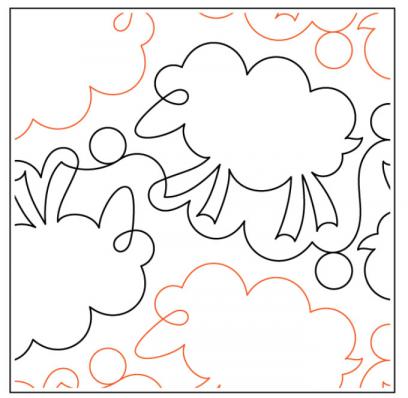 Willow Leaf's Counting Sheep PAPER longarm quilting pantograph design by Willow Leaf Designs