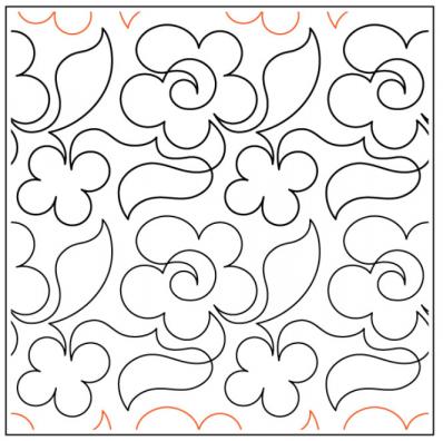 Willow Leaf's Dainty PAPER longarm quilting pantograph design by Willow Leaf Designs